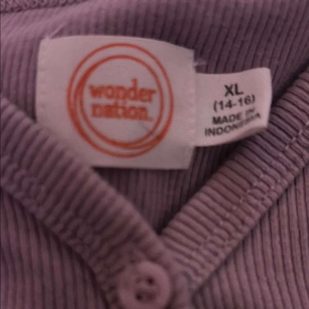 2 Wonder Nation Purple Ribbed Tops - Picture 2 of 3